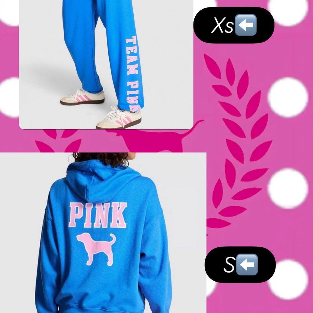 PINK Victoria's Secret Blue Apparel set hoodie and pants Limited Edition